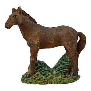 VTG Miniature BAY HORSE FIGURINE 2.25" Foal Philly Colt Pony Cake Topper Decor